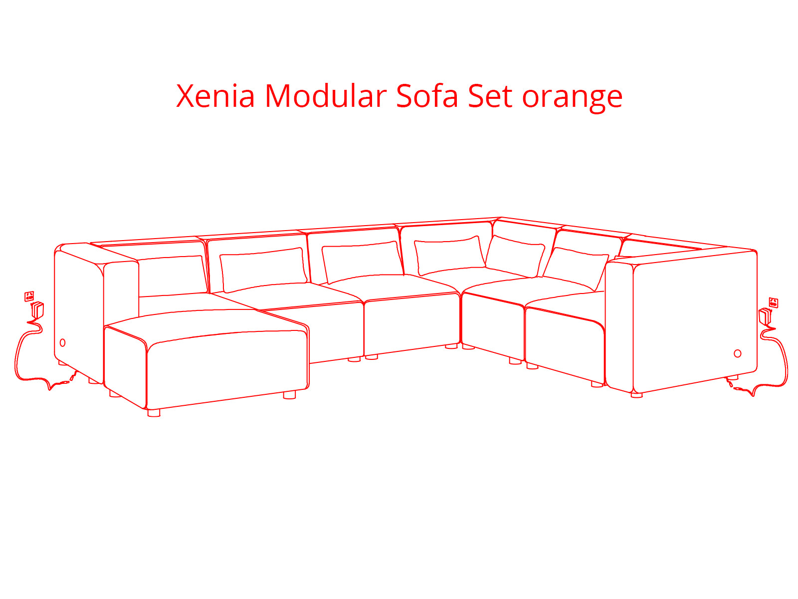 Xenia Modular Sofa Set orange