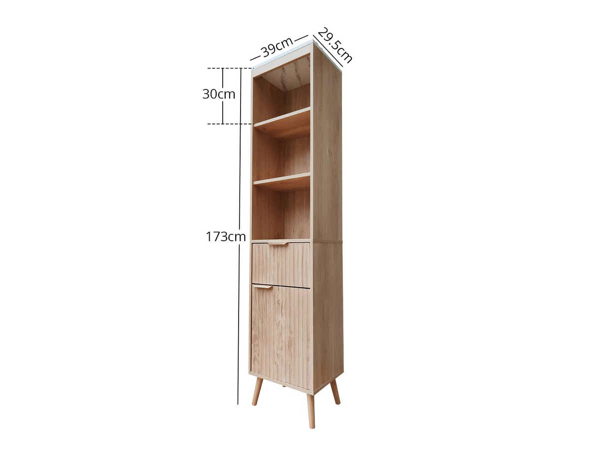 Bathroom Tower Cabinet - Oak