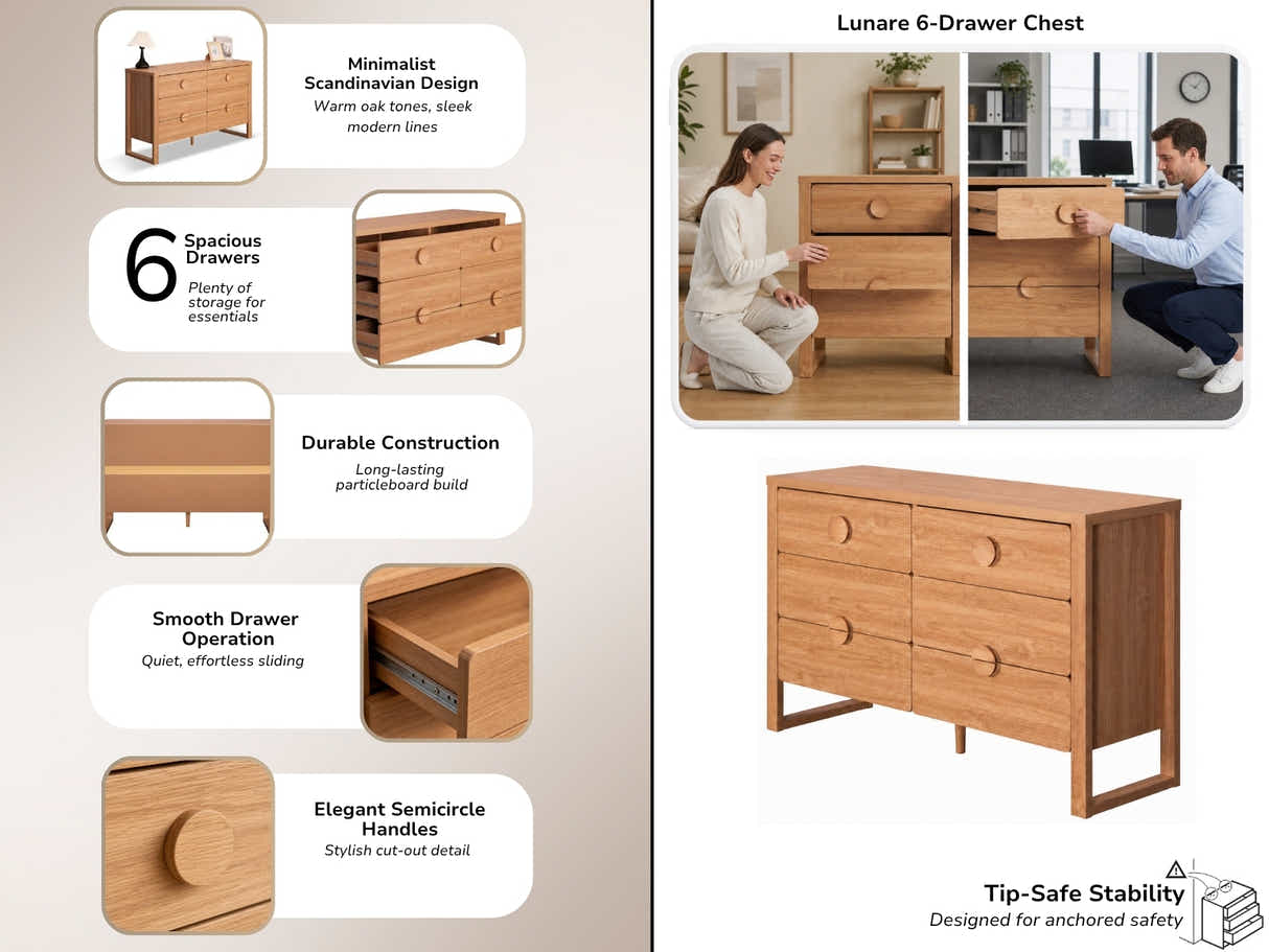 Lunare 6-Drawer Chest