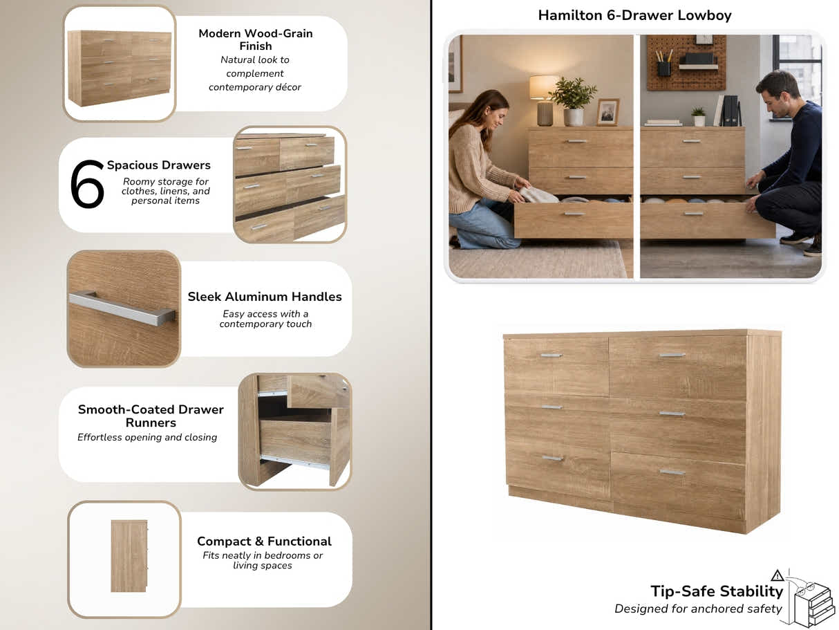 Hamilton 6-Drawer Lowboy