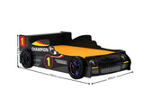 Racing Car Bed Frame with LED Lights Black - Single