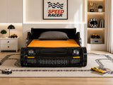 Racing Car Bed Frame with LED Lights Black - Single
