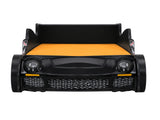 Racing Car Bed Frame with LED Lights Black - Single
