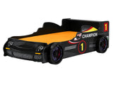 Racing Car Bed Frame with LED Lights Black - Single