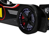 Racing Car Bed Frame with LED Lights Black - Single