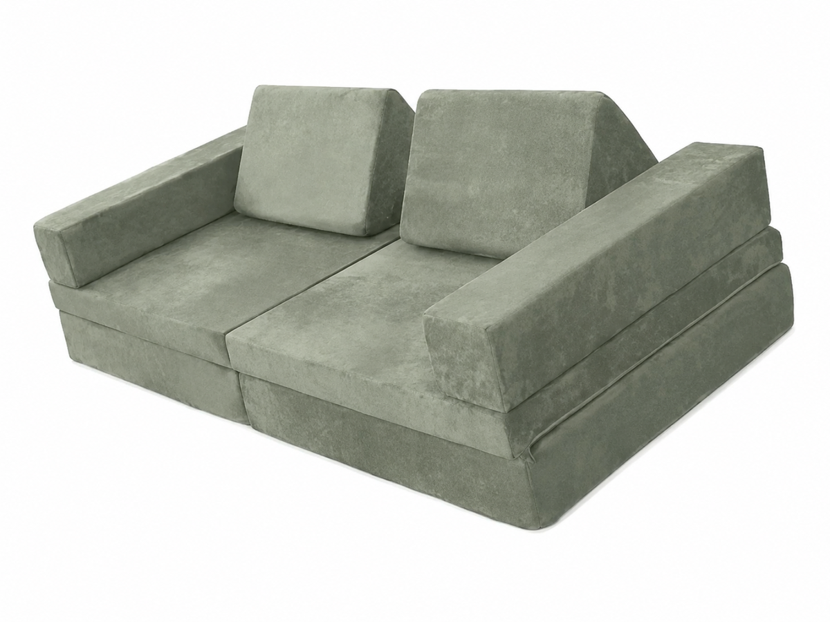 6-Piece Modular Kids Play Couch Set - Green