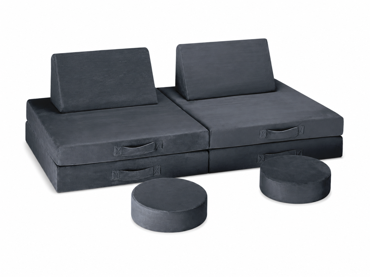 Kids 6-Piece Play Couch - Grey