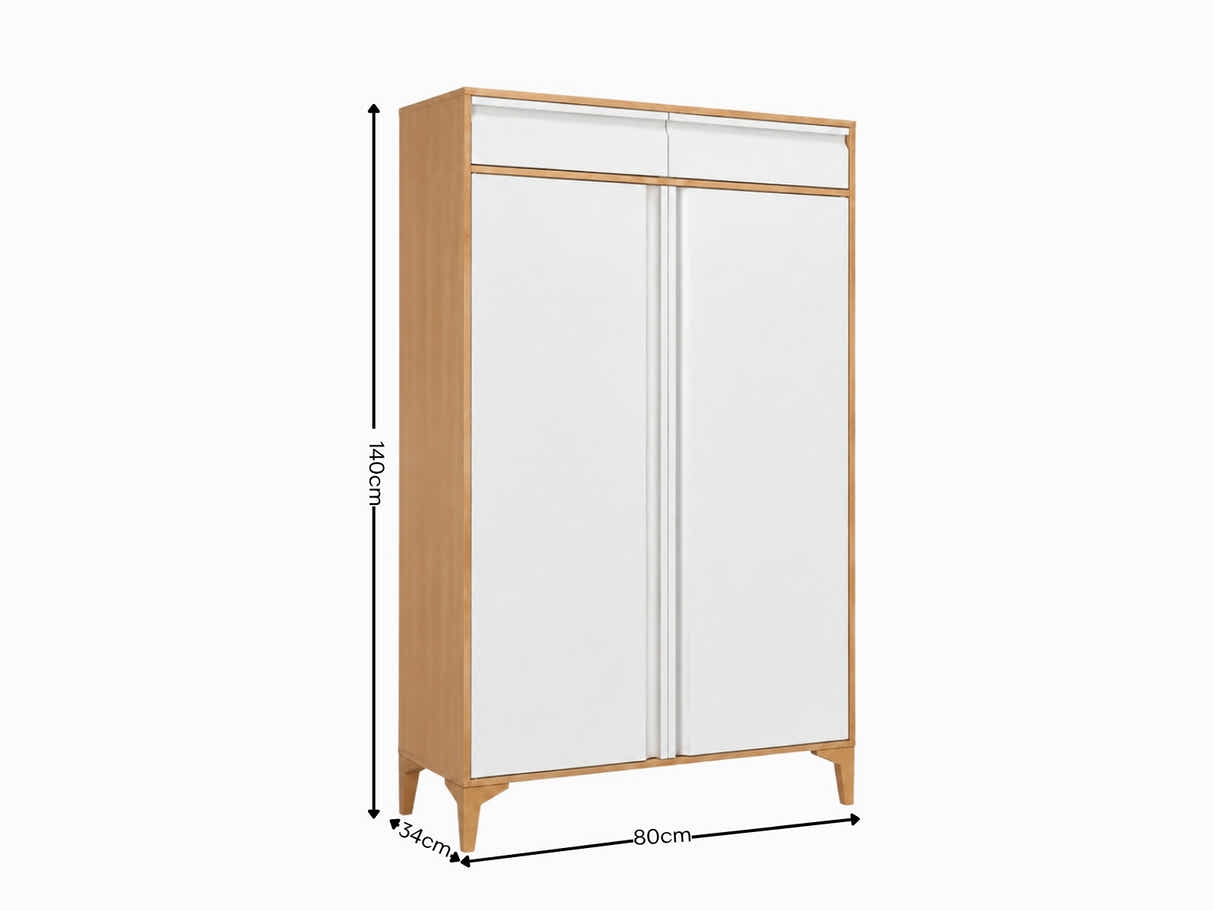 Lonna Steel 2-Door Shoe Cabinet With Drawers - White