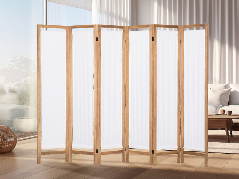 6-Panel Room Divider D S1 - Brown