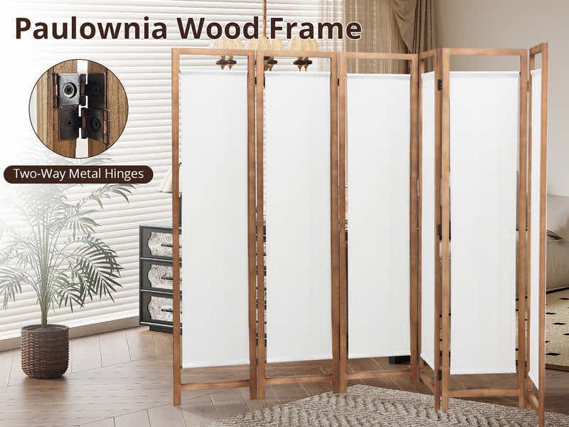 6-Panel Room Divider D S1 - Brown