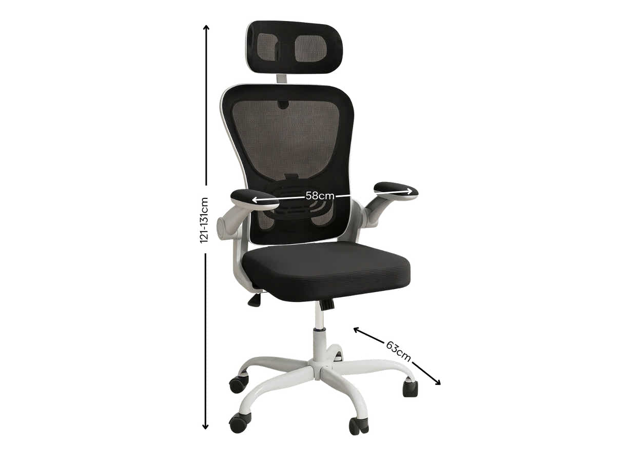 Molina Mesh Task Chair - White + Black