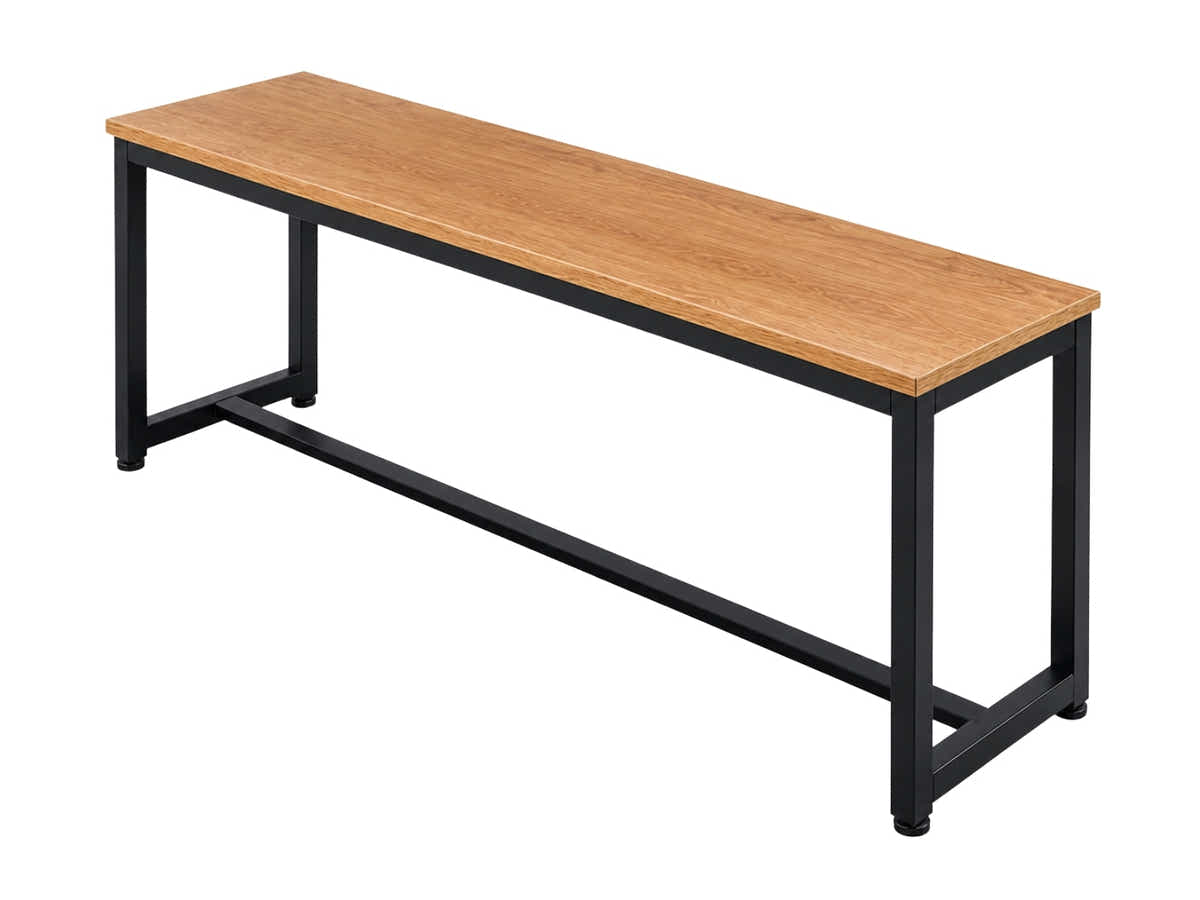 Wooden Dining Bench with Metal Legs - 140 cm