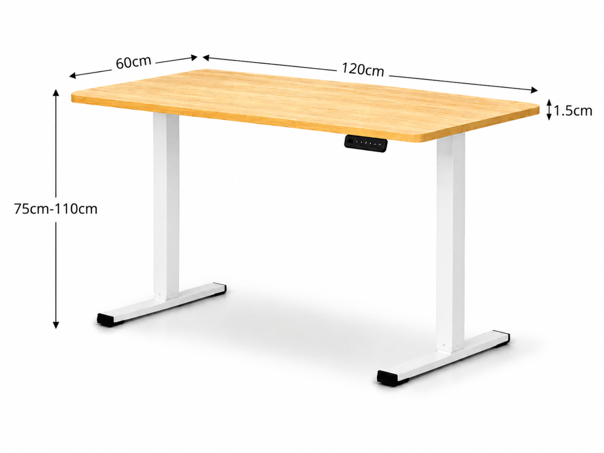 Height Adjustable Desk Set - Oak & White