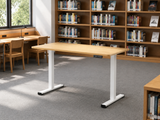 Height Adjustable Desk Set - Oak & White