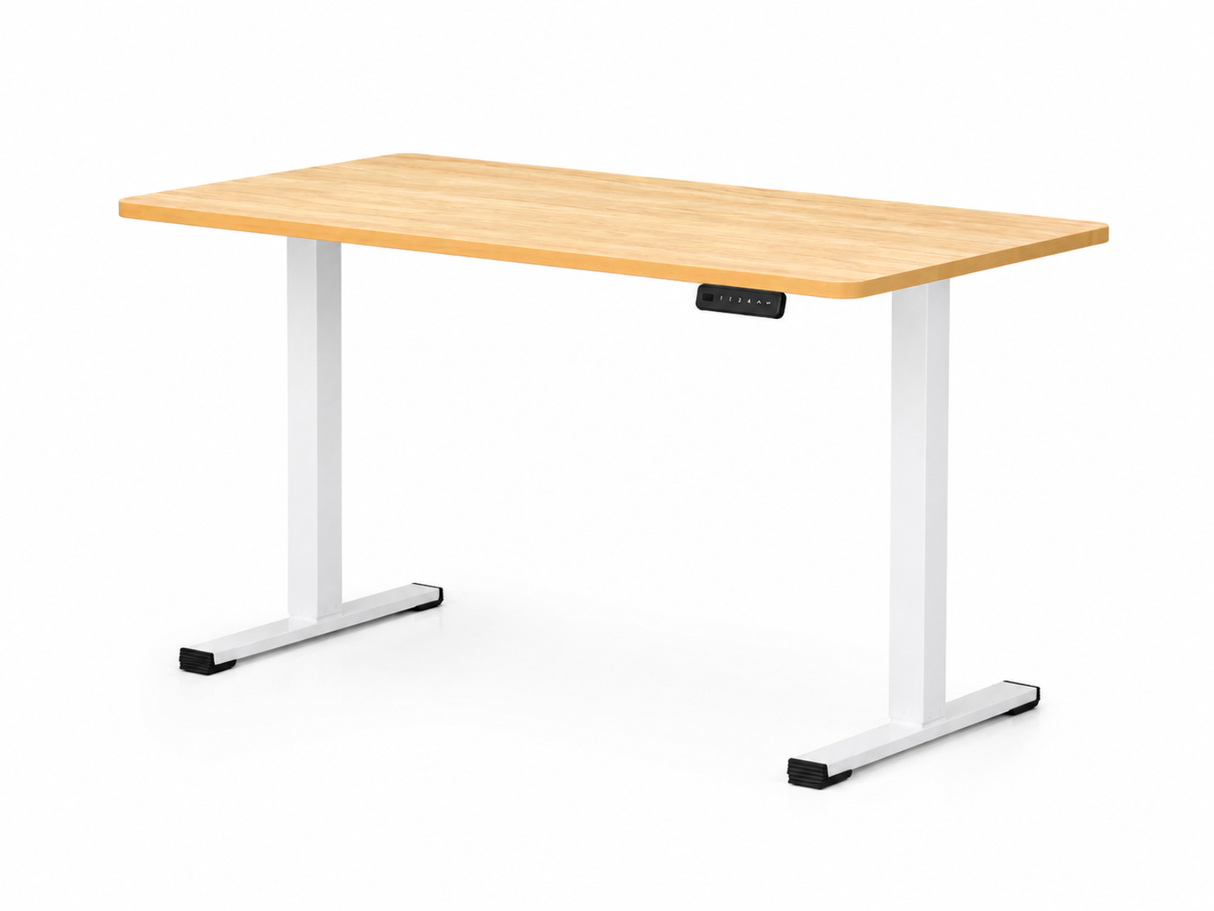 Height Adjustable Desk Set - Oak & White