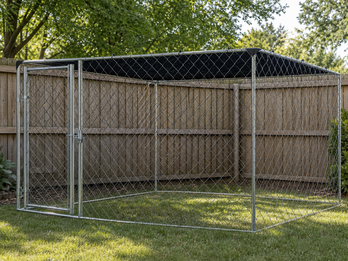 Dog Run With Shade Sail - 2.3m x 2.3m x 1.2m