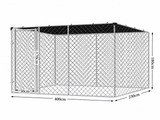Dog Run With Shade Sail - 4m x 2.3m x 1.8m