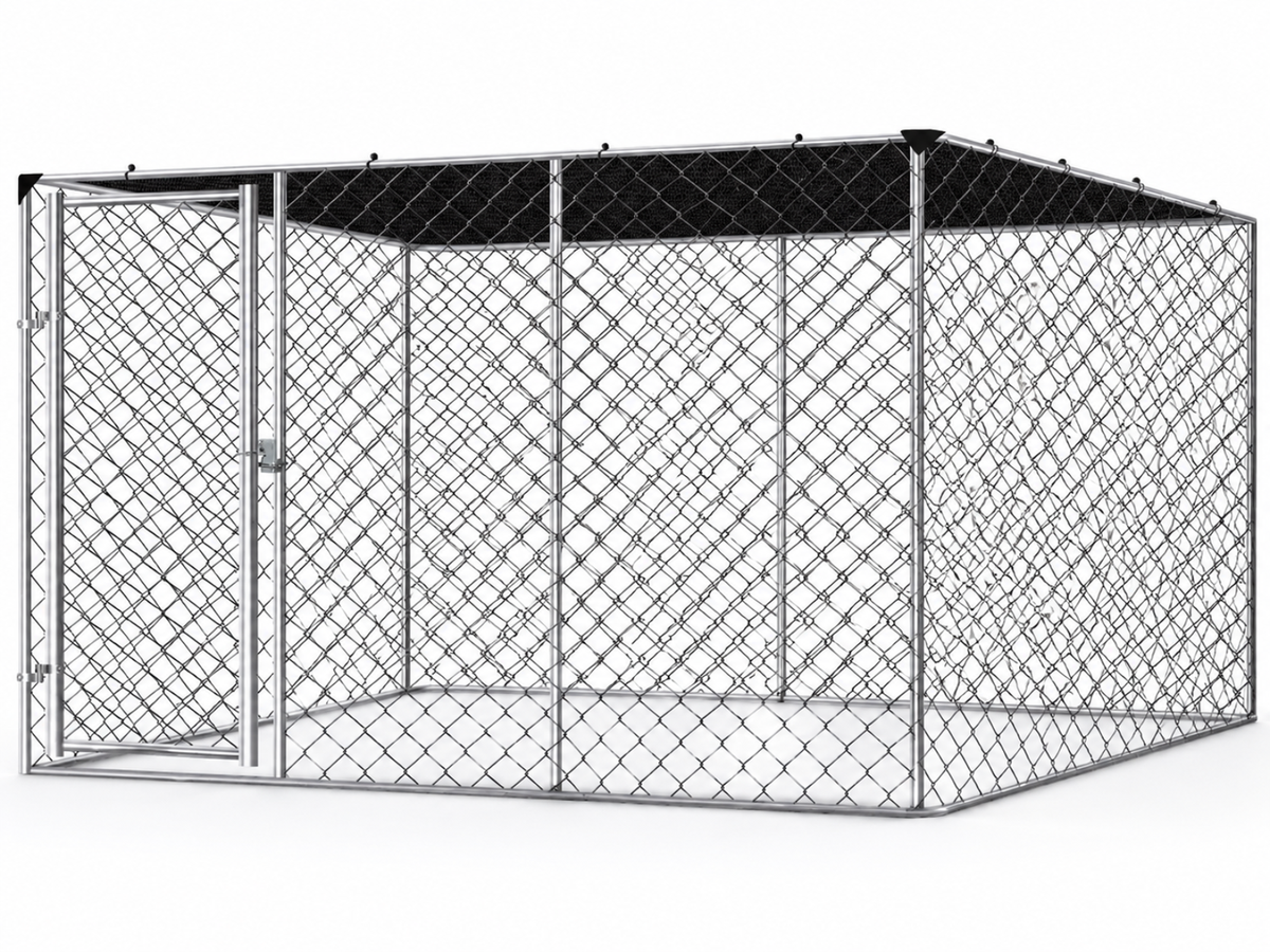 Dog Run With Shade Sail - 4m x 2.3m x 1.8m