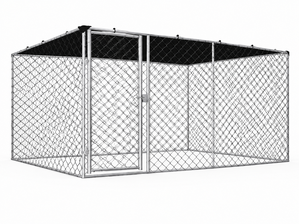 Dog Run With Shade Sail - 4m x 2.3m x 1.8m