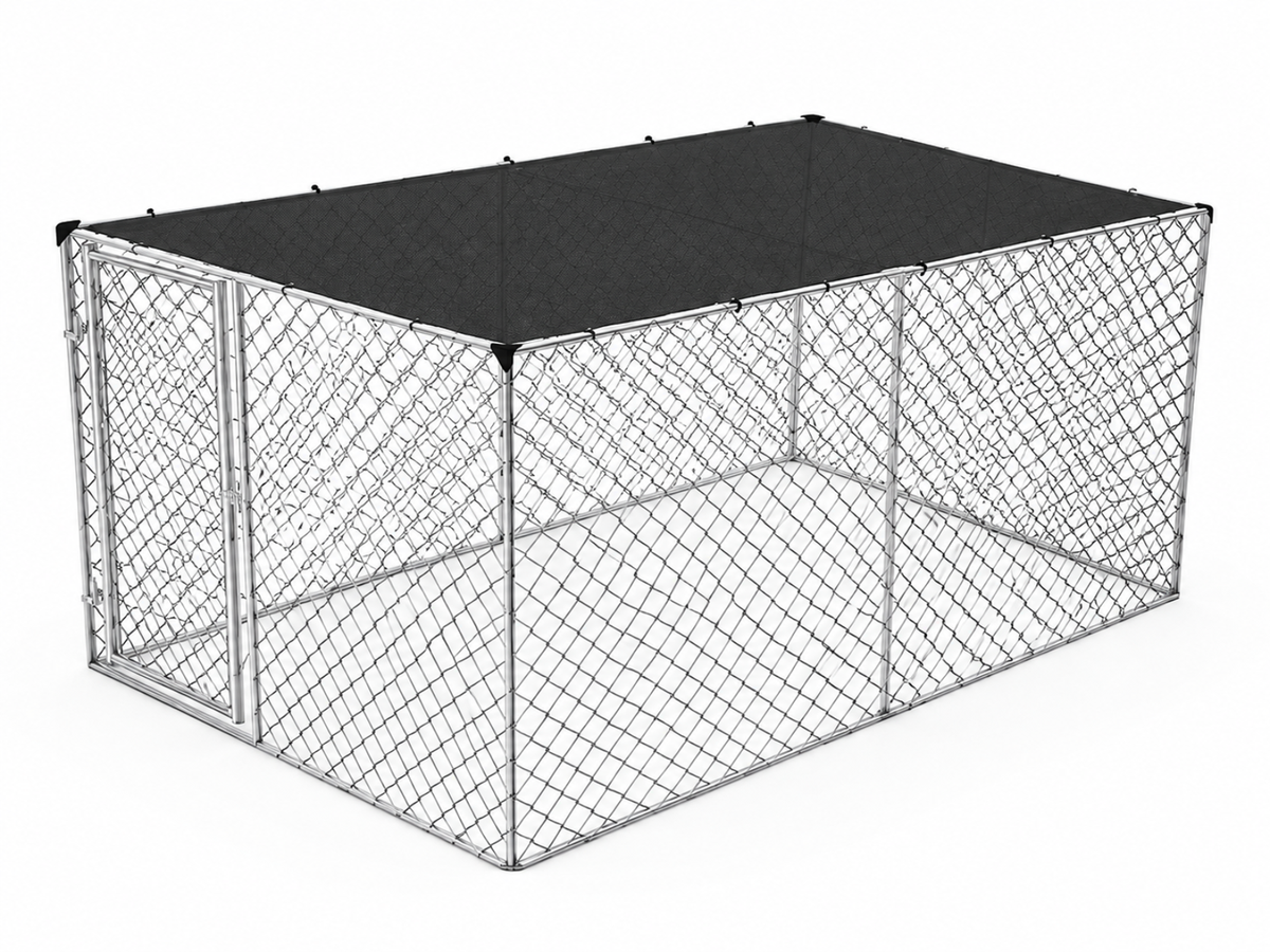 Dog Run With Shade Sail - 4m x 2.3m x 1.8m
