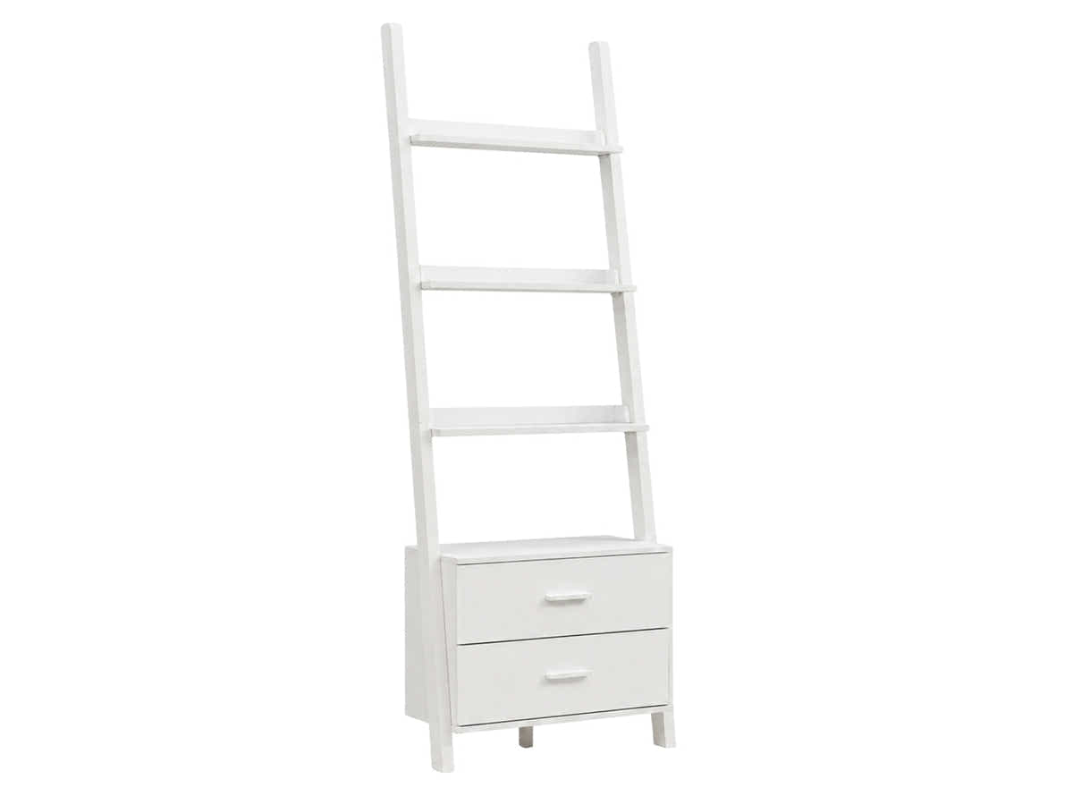 Hollow Core ladder Bookcase - White