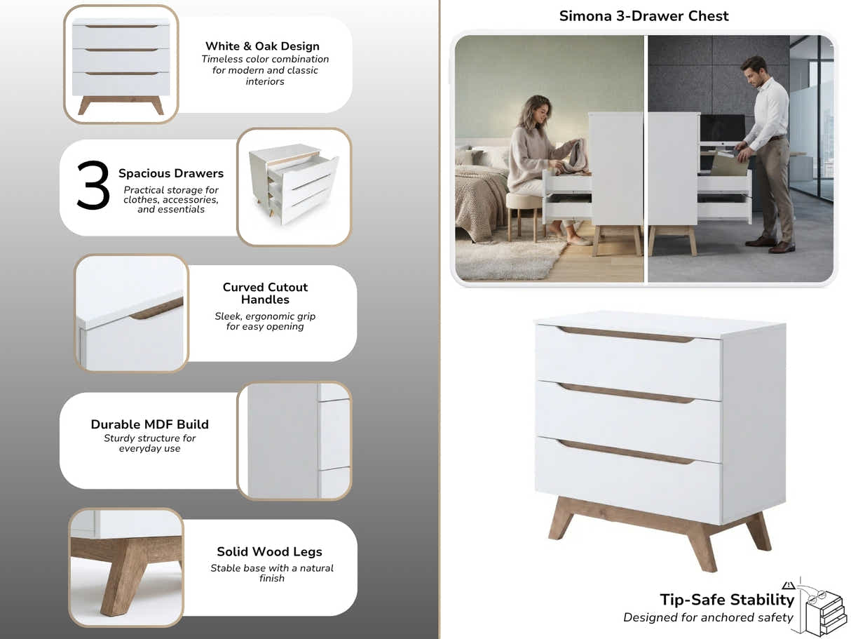 Simona 3-Drawer Chest