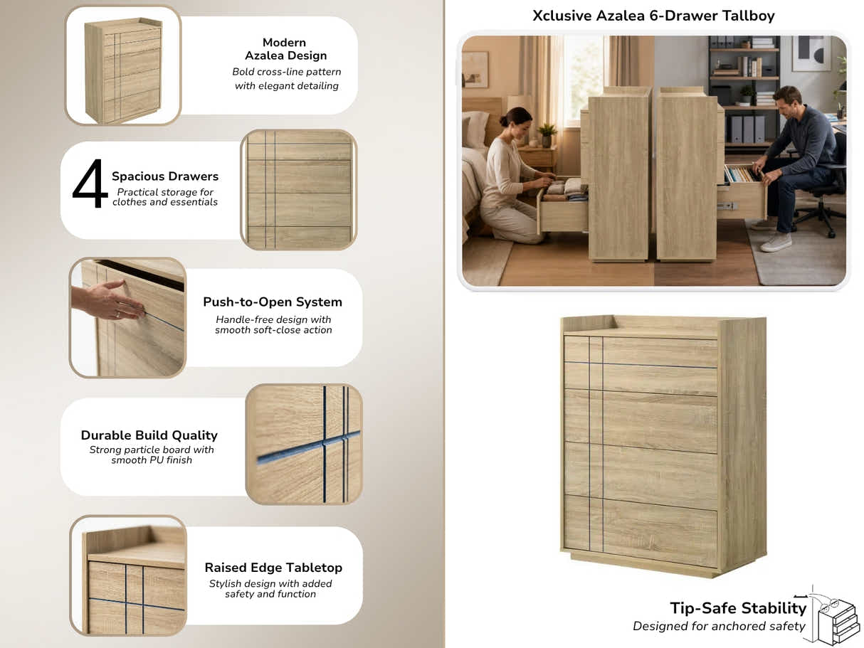 Xclusive Azalea 4-Drawer Tallboy