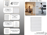 Tiko 4-Drawer Tallboy - White