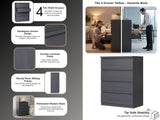 Tiko 4-Drawer Tallboy - Hacienda Black