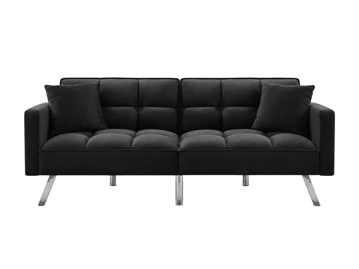 DS Legen Futon Sofa Bed Velvet - Black
