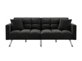 DS Legen Futon Sofa Bed Velvet - Black