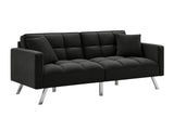 DS Legen Futon Sofa Bed Velvet - Black