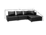 Suellen Sectional Sofa Set PU - Black