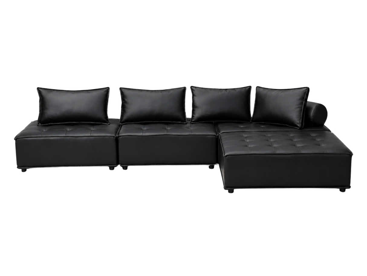 Suellen Sectional Sofa Set PU - Black