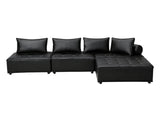 Suellen Sectional Sofa Set PU - Black