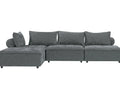 Suellen Sectional Sofa Set Pineapple Velvet - Dark Grey