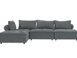Suellen Sectional Sofa Set Pineapple Velvet - Dark Grey