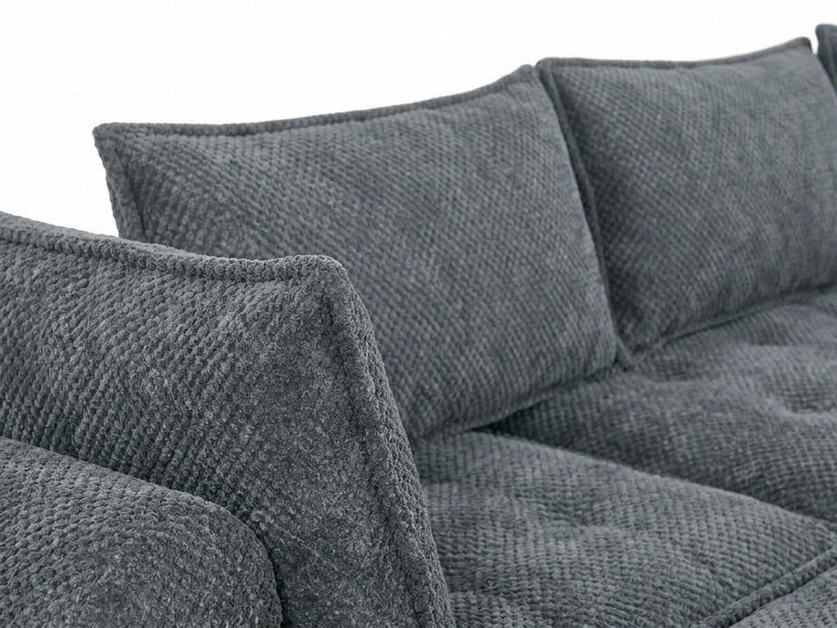 Suellen Sectional Sofa Set Pineapple Velvet - Dark Grey