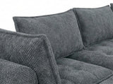 Suellen Sectional Sofa Set Pineapple Velvet - Dark Grey