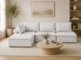 Suellen Sectional Sofa Set Pineapple Velvet - White