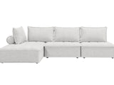Suellen Sectional Sofa Set Pineapple Velvet - White