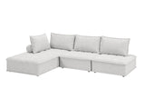 Suellen Sectional Sofa Set Pineapple Velvet - White