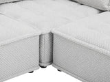 Suellen Sectional Sofa Set Pineapple Velvet - White