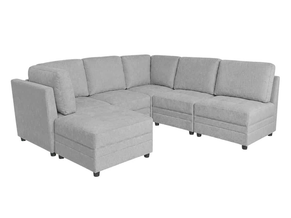 Rory Sectional Sofa Set Linent - Light Grey