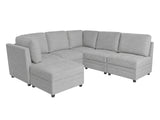 Rory Sectional Sofa Set Linent - Light Grey