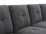 Paxton Modular Chenille 5-Seater & Ottoman Sofa Set - Dark Grey