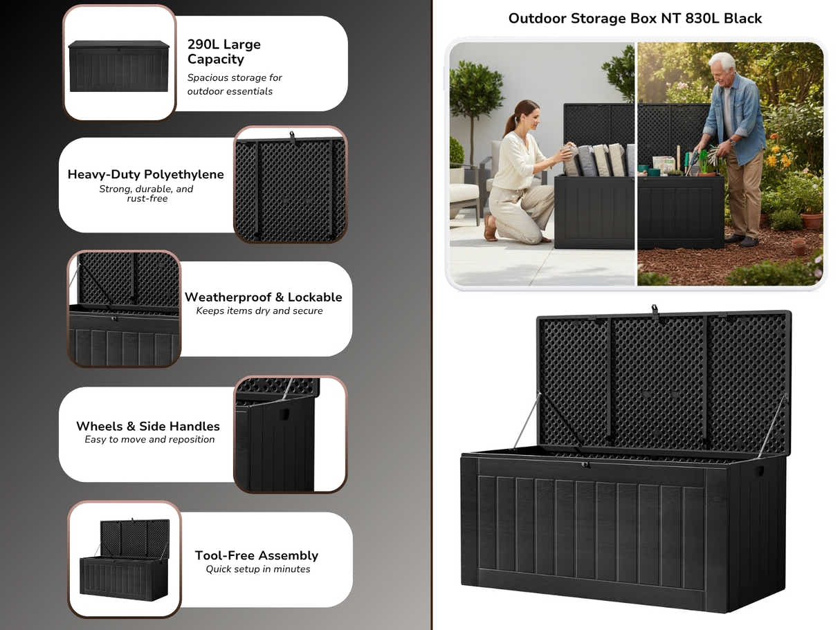 Outdoor Storage Box 830L- Black