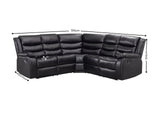 Khloe Recliner Sofa Set PU - Black