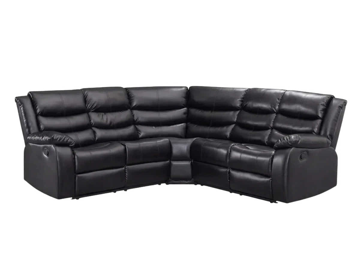 Khloe Recliner Sofa Set PU - Black