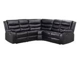 Khloe Recliner Sofa Set PU - Black
